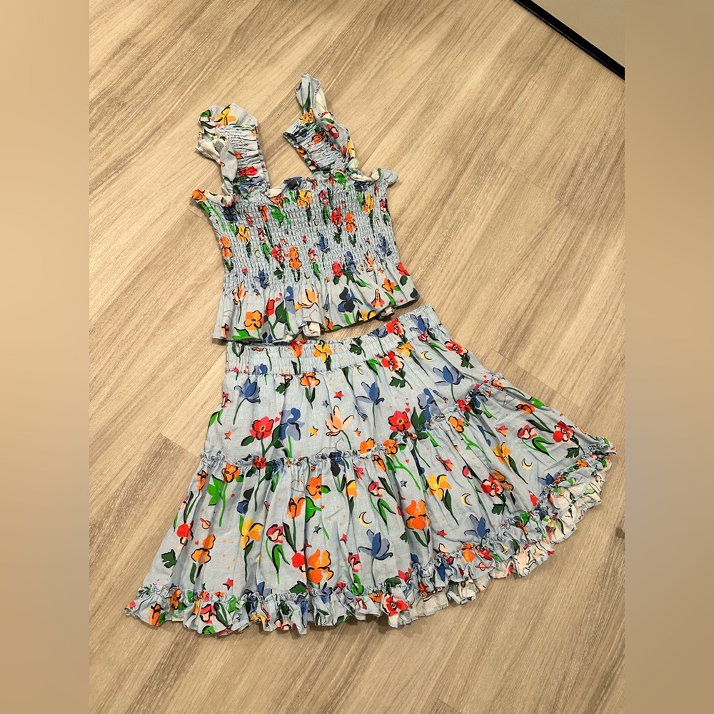 Hill House Blue Floral La Paz Skirt Set